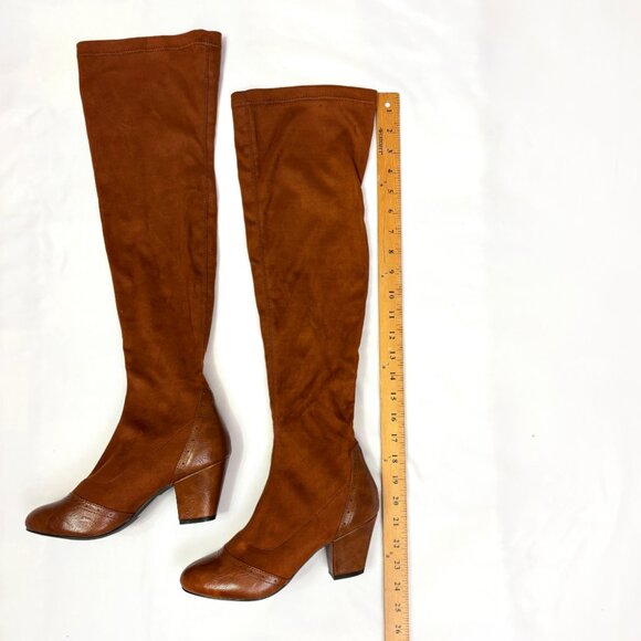 BAIT Footwear brown knee-high stretch boots size US 7.5 - Picture 3 of 6